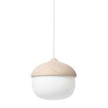 Load image into Gallery viewer, Terho Pendant Light in Natural Matt Lacquered / White Opal/Large.
