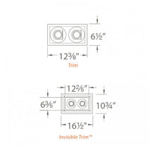 Load image into Gallery viewer, Tesla Multiple Spots 2-Light LED Recessed Trim - line drawing.
