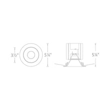 Load image into Gallery viewer, Tesla PRO 3.5 Inch Round Open Reflector LED Trim - line drawing.
