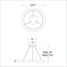 Load image into Gallery viewer, The Ring LED Pendant Light - line drawing.
