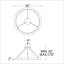 Load image into Gallery viewer, The Ring LED Pendant Light - line drawing.
