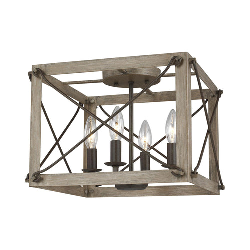 Thornwood Flush Mount Ceiling Light in Grey.