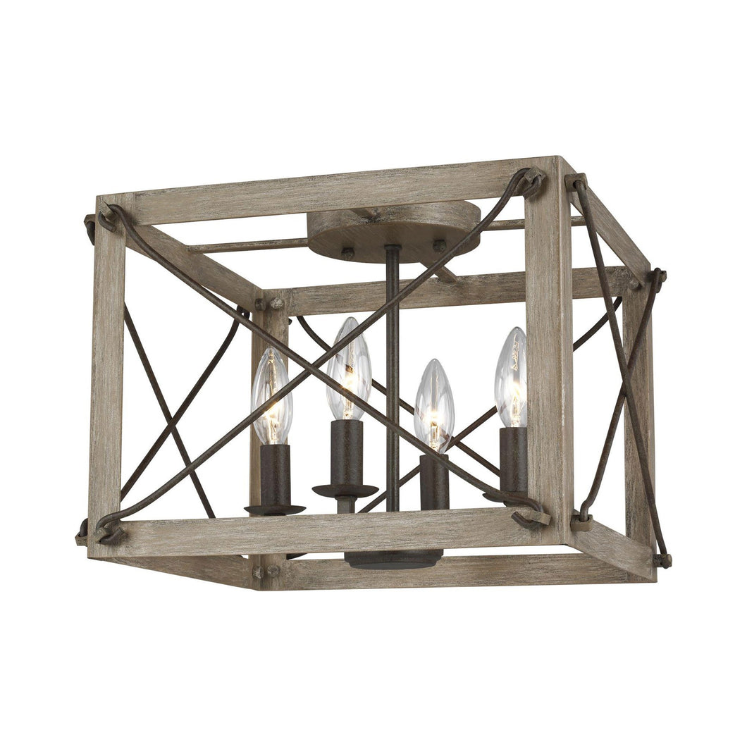 Thornwood Flush Mount Ceiling Light in Grey.