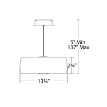 Load image into Gallery viewer, Tic Toc LED Pendant Light - line drawing.
