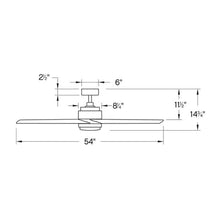 Load image into Gallery viewer, Tier LED Ceiling Fan - line drawing.
