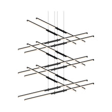 Load image into Gallery viewer, Tik-Tak™ Tiered LED Pendant Light in Satin Black (24-Light).
