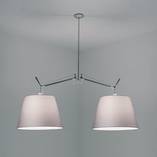 Load image into Gallery viewer, Tolomeo Double Shade Suspension Light in Silver Fiber/Large.
