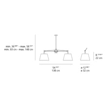 Load image into Gallery viewer, Tolomeo Double Shade Suspension Light - line drawing.
