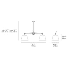 Load image into Gallery viewer, Tolomeo Double Shade Suspension Light - line drawing.
