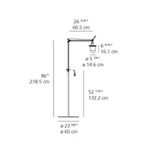 Load image into Gallery viewer, Tolomeo Lantern Outdoor LED Floor Lamp - line drawing.
