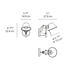 Load image into Gallery viewer, Tolomeo Classic LED Wall Spot Light - line drawing.
