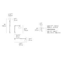 Load image into Gallery viewer, Tolomeo Mega Clamp Table Lamp - line drawing.
