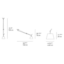 Load image into Gallery viewer, Tolomeo Off-Center Suspension Light - line drawing.

