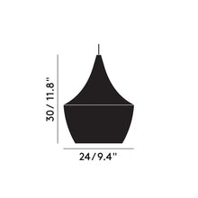Load image into Gallery viewer, Beat Fat LED Pendant Light - line drawing.

