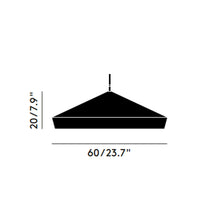 Load image into Gallery viewer, Beat Flat LED Pendant Light - line drawing.
