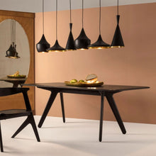Load image into Gallery viewer, Beat Range LED Linear Pendant Light in exhibition.
