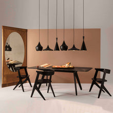 Load image into Gallery viewer, Beat Range LED Linear Pendant Light in exhibition.
