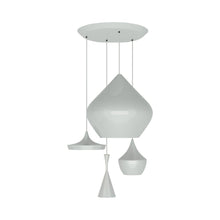 Load image into Gallery viewer, Beat Range Round LED Multi Light Pendant Light in White.
