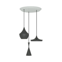 Load image into Gallery viewer, Beat Trio Round LED Multi Light Pendant Light in Black.
