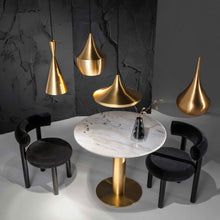 Load image into Gallery viewer, Beat Trio Round LED Multi Light Pendant Light in exhibition.
