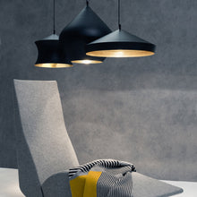 Load image into Gallery viewer, Beat Waist LED Pendant Light in exhibition.
