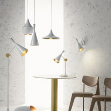 Load image into Gallery viewer, Beat Wide LED Pendant Light in exhibition.
