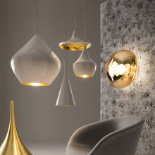 Load image into Gallery viewer, Beat Wide LED Pendant Light in exhibition.
