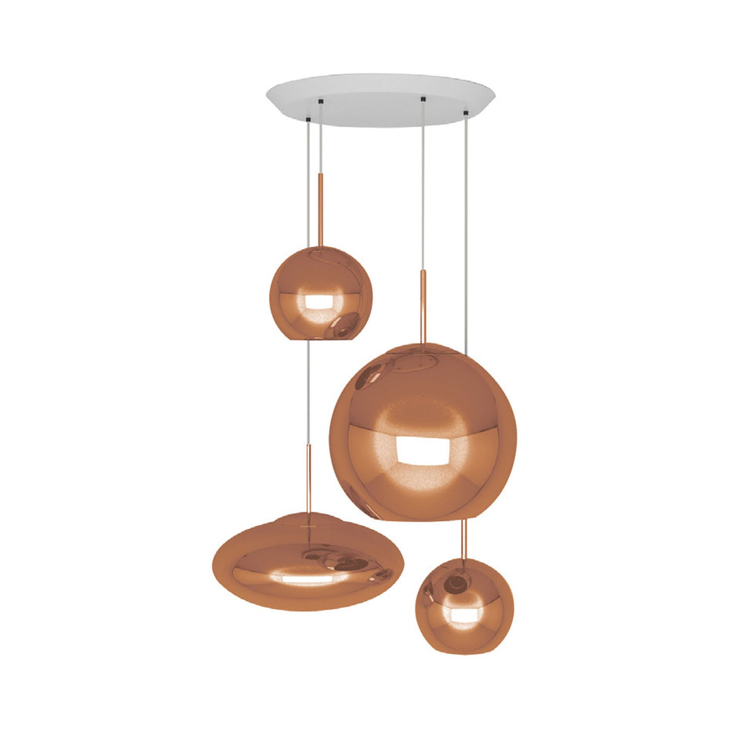 Copper Range LED Multi-Light Pendant Light.