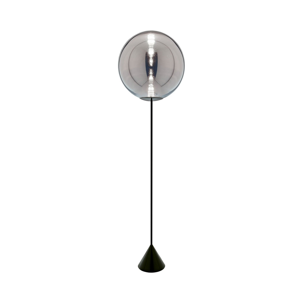 Globe LED Floor Lamp in Chrome.