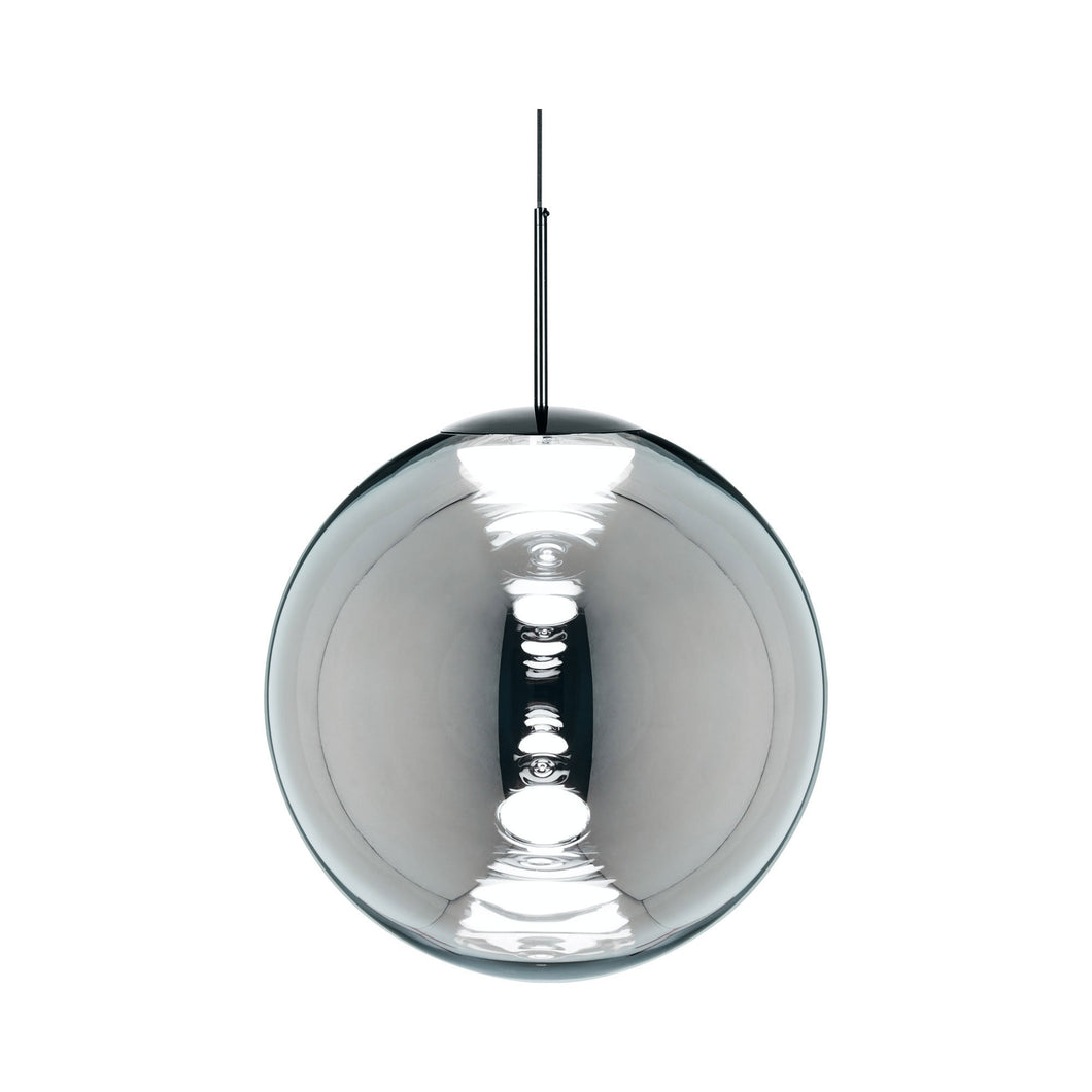 Globe LED Pendant Light in Chrome.