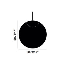 Load image into Gallery viewer, Globe LED Pendant Light - line drawing.
