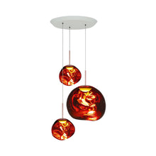 Load image into Gallery viewer, Melt Trio Round LED Pendant Light in Copper.
