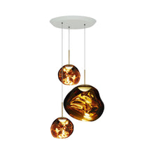 Load image into Gallery viewer, Melt Trio Round LED Pendant Light in Gold.
