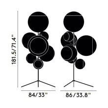 Load image into Gallery viewer, Mirror Ball Chandelier Floor Lamp - line drawing.
