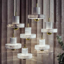 Load image into Gallery viewer, Stone LED Pendant Light in Detail.
