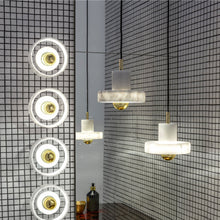 Load image into Gallery viewer, Stone LED Pendant Light in Detail.
