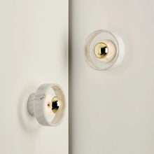 Load image into Gallery viewer, Stone LED Wall Light in Detail.
