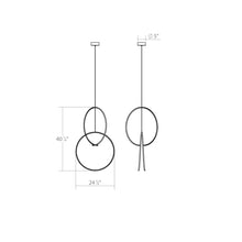 Load image into Gallery viewer, Torc™ LED Pendant Light - line drawing.
