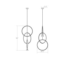 Load image into Gallery viewer, Torc™ LED Pendant Light - line drawing.
