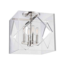 Load image into Gallery viewer, Travis Flush Mount Ceiling Light in 4-Light/Polished Nickel.
