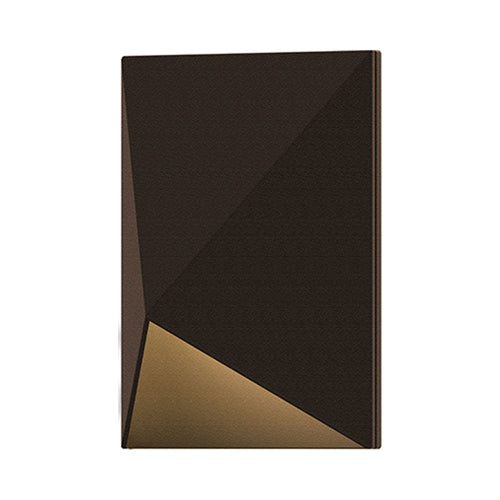 Triform Compact LED Outdoor Wall Light in Textured Bronze.