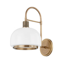 Load image into Gallery viewer, Bradbury Wall Light in Patina Brass.
