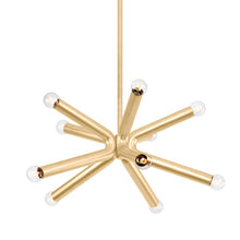 Load image into Gallery viewer, Dash Chandelier in Vintage Gold Leaf (10-Light).
