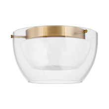 Load image into Gallery viewer, Dutton Flush Mount Ceiling Light in Patina Brass.
