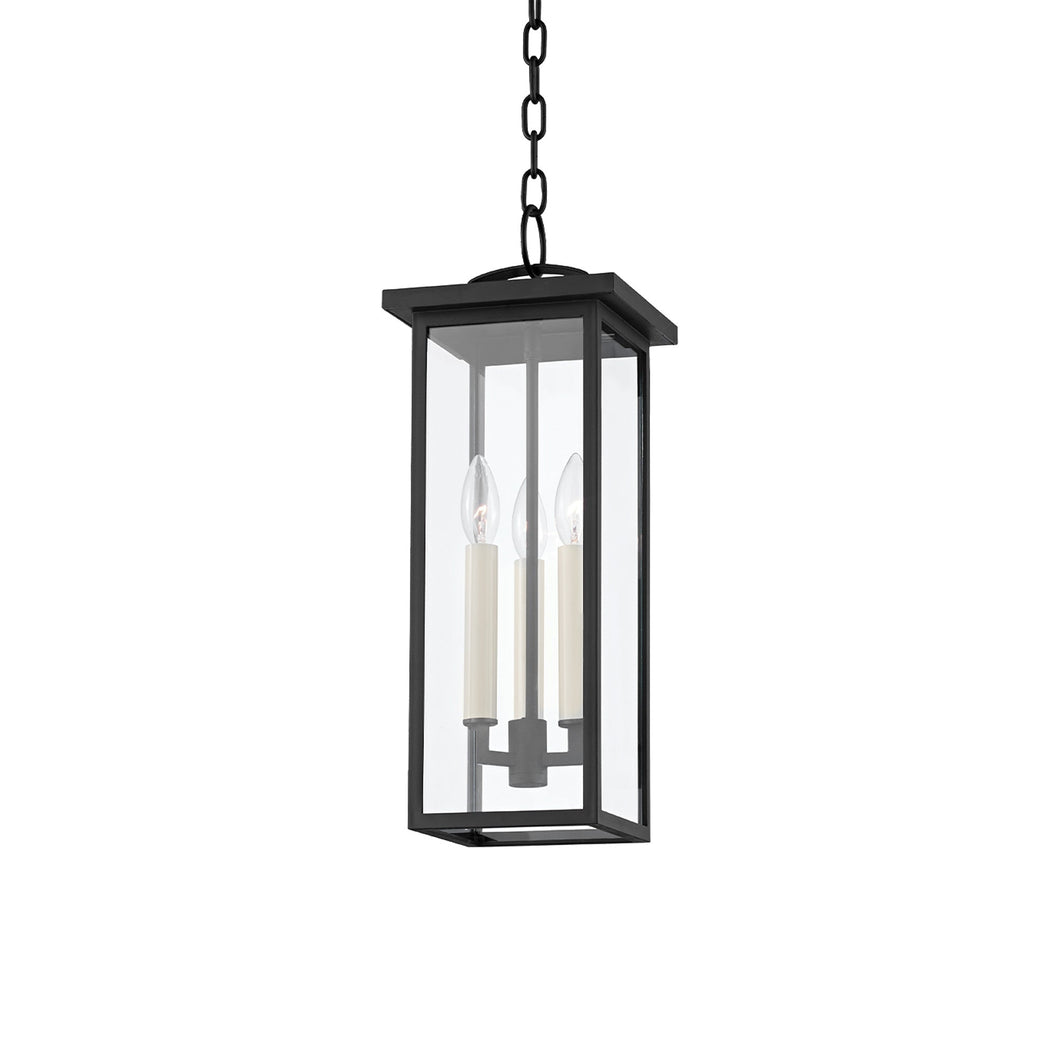 Eden Outdoor Pendant Light in Texture Black.