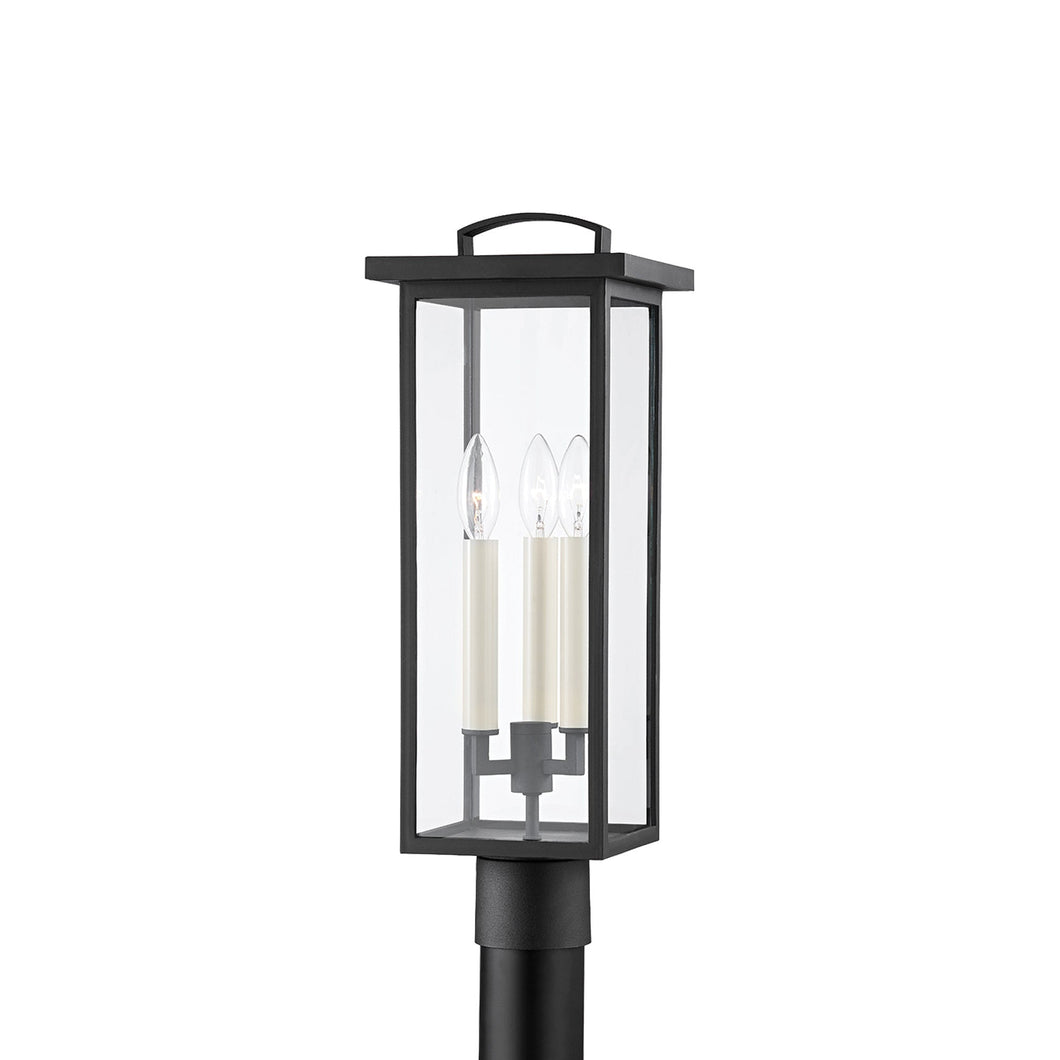 Eden Outdoor Post Light in Texture Black.