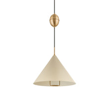 Load image into Gallery viewer, Fontana Pendant Light in Patina Brass/Soft Sand.

