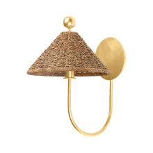 Load image into Gallery viewer, Layton Wall Light in Vintage Gold Leaf.
