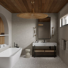Load image into Gallery viewer, Merced LED Wall Light in bathroom.

