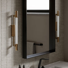 Load image into Gallery viewer, Merced LED Wall Light in bathroom.
